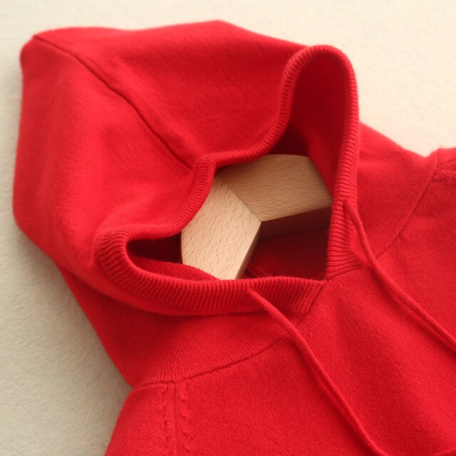 Hooded Long Sleeve Sweatshirt Red