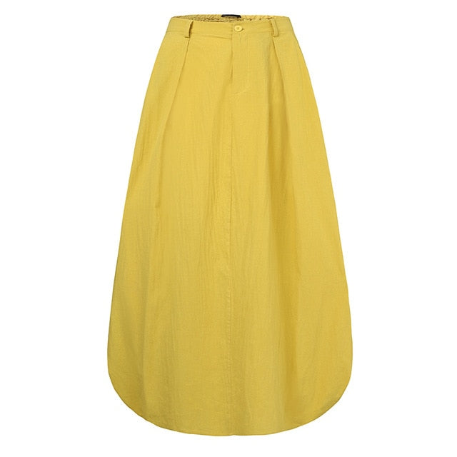 Summer Boho style Maxi Skirt Yellow