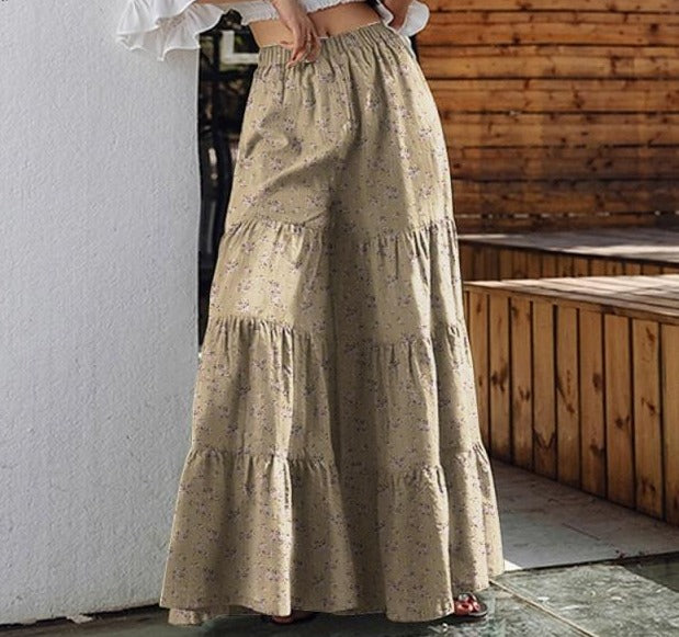 Ruffle Wide Leg Palazzo Trousers