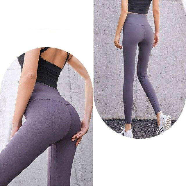 High Waist Seamless Sports Leggings Purple Pants