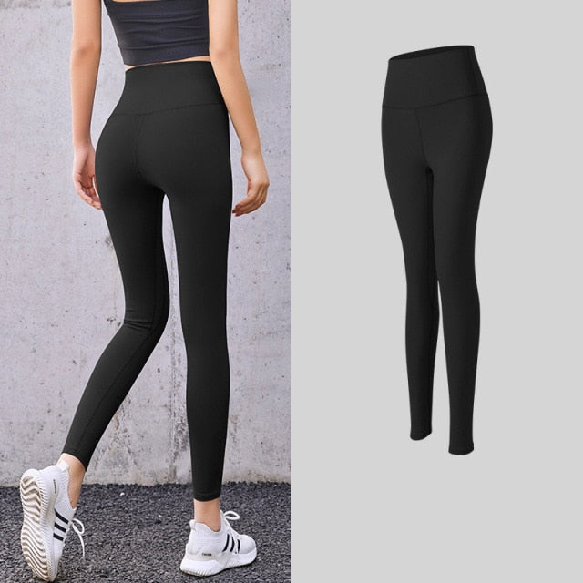 High Waist Seamless Sports Leggings Black Pants