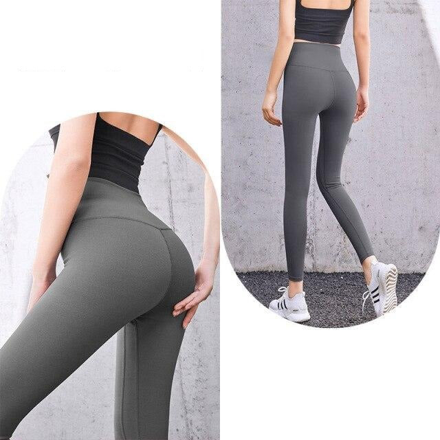 High Waist Seamless Sports Leggings Gray Pants