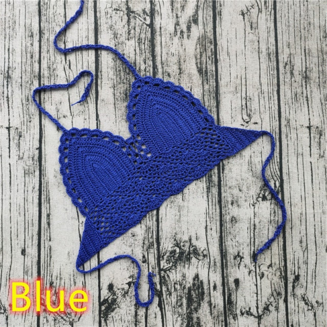 Handmade Crochet blue Crop Top