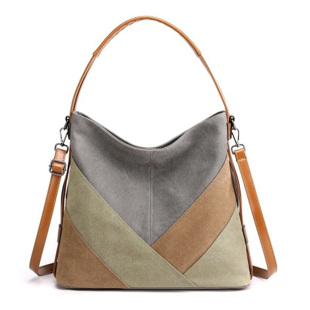 Canvas Patch Shoulder Bag