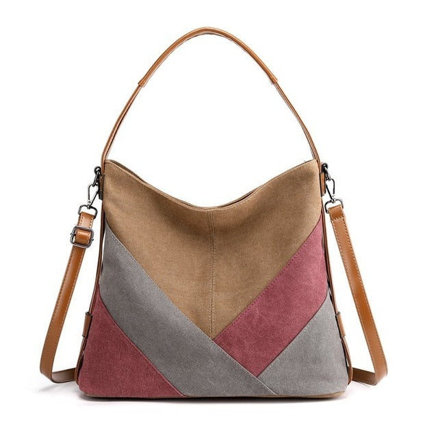 Canvas Patch Shoulder Bag