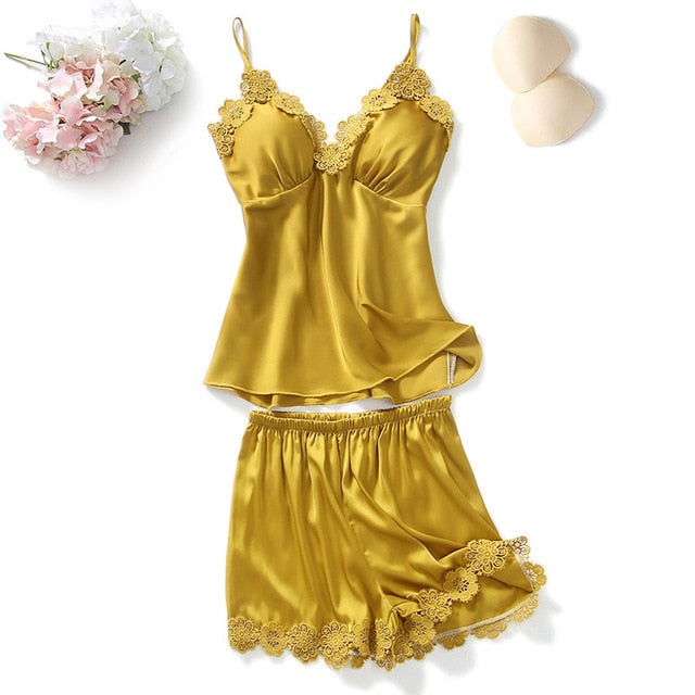 Five-piece Satin Pyjama Set