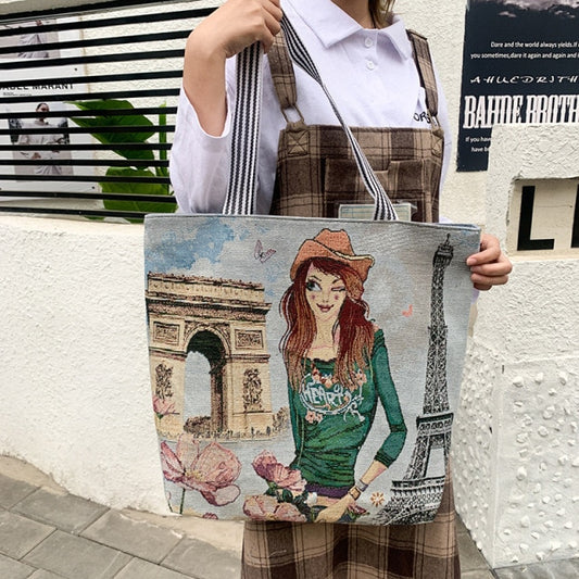 Ethnic Cartoon Canvas Tote Handbag Style 9