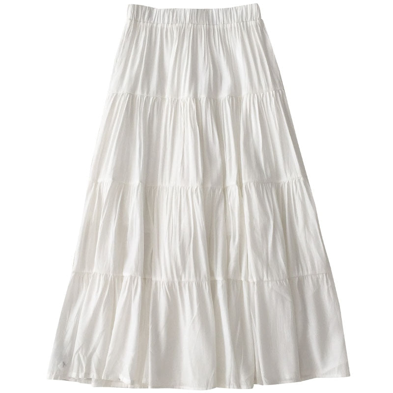 Summer Lightweight Maxi white Skirt
