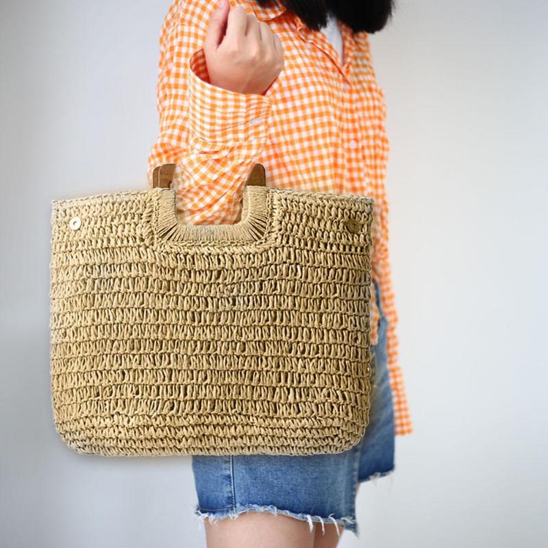 Vintage Bohemian Straw Handbag