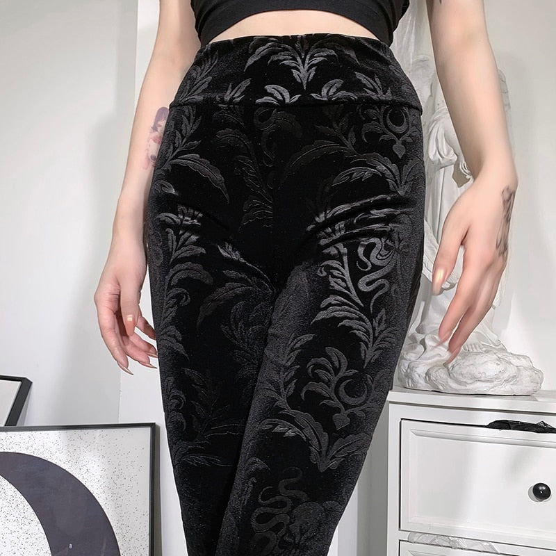 High Waist Leggings Velvety Trousers