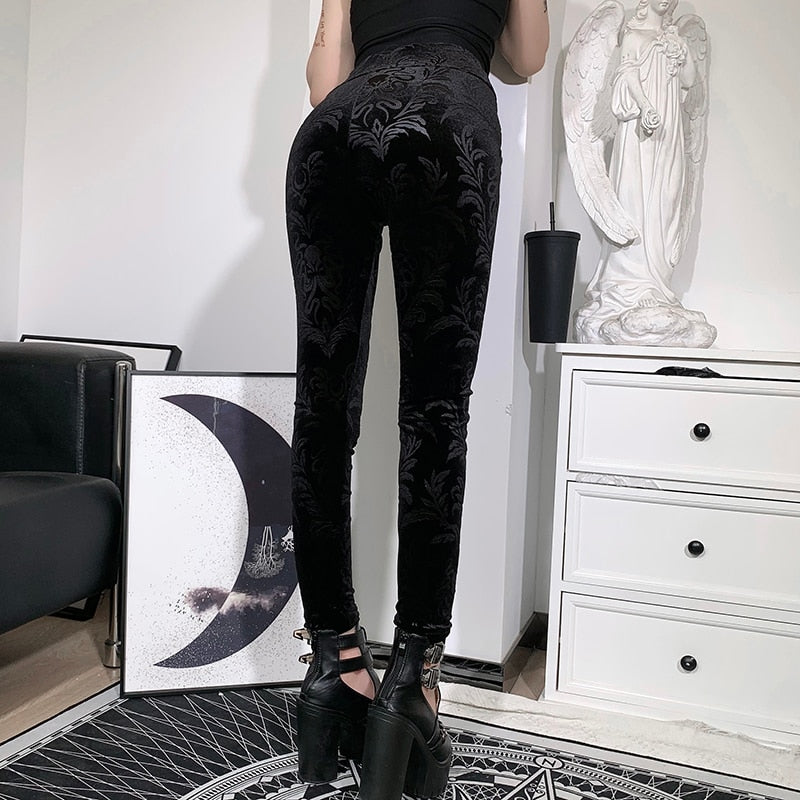 High Waist Leggings Velvety Trousers