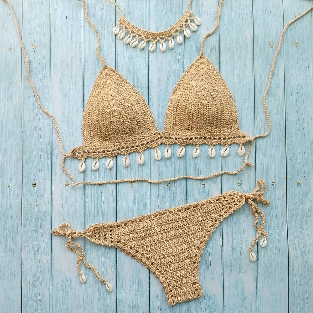 Three piece Crochet Bikini Set