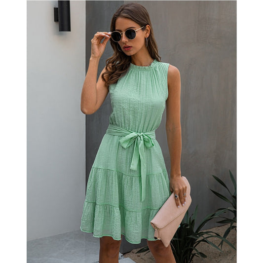 Pleated Sleeveless Dress