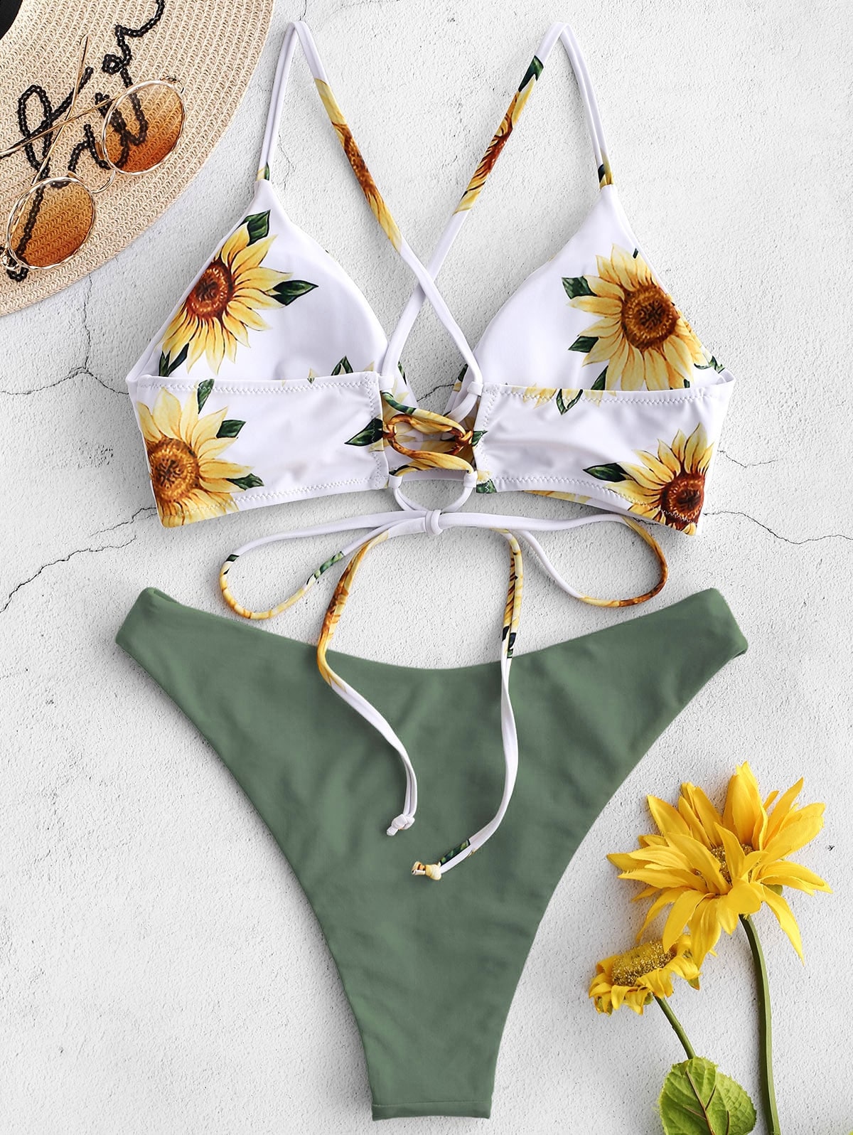 Sunflower Printed Bikini Set