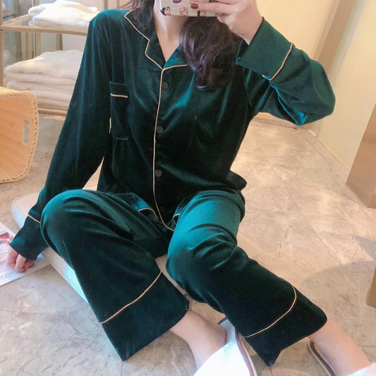 Winter Velvet Long Sleeve Pyjamas