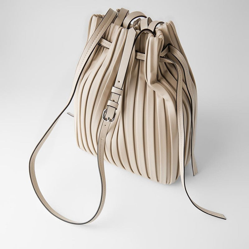 Pleated Bucket Bag