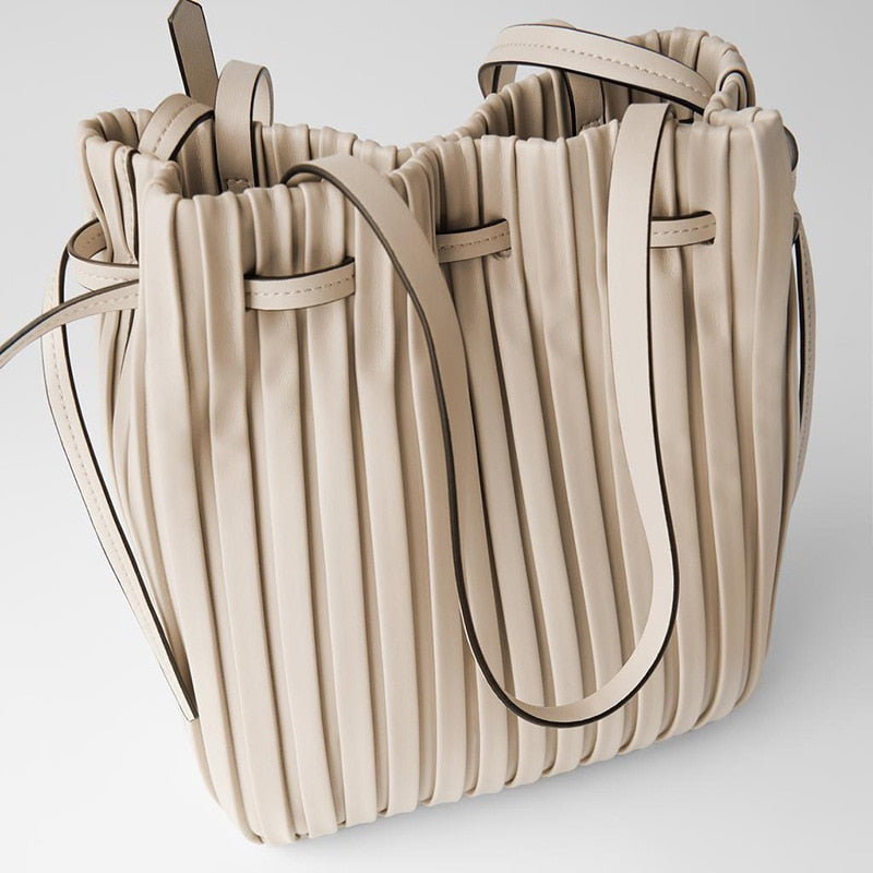 Pleated Bucket Bag