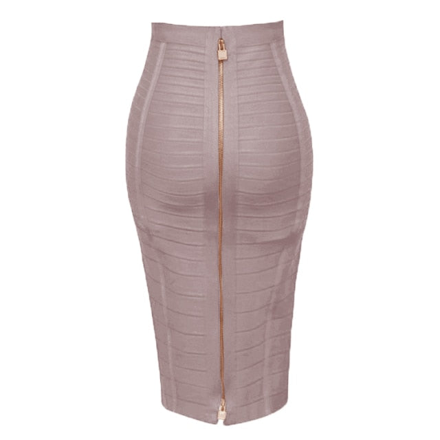 zipper bandage pencil skirt 