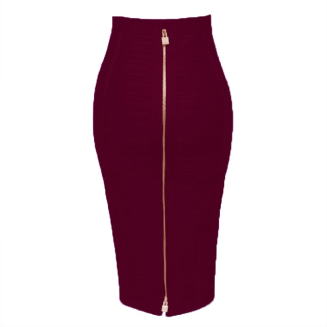 zipper bandage pencil skirt 