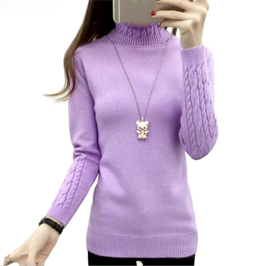 Knitted Long Sleeve Turtleneck Trending Sweater